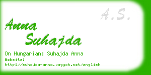 anna suhajda business card